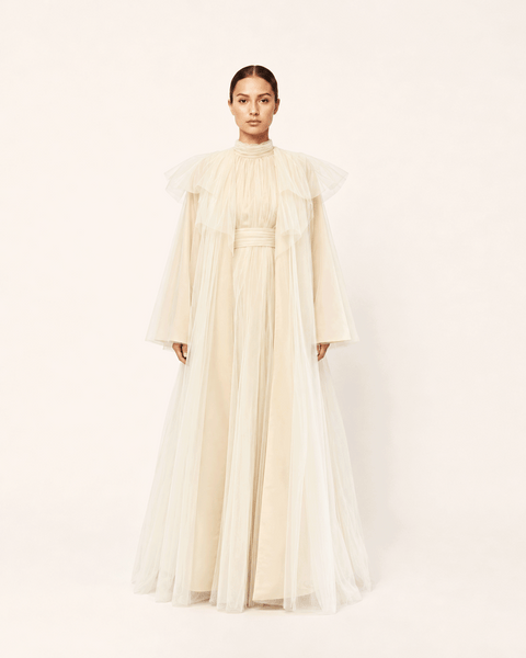 IVORY GATHERED TULLE ENSEMBLE