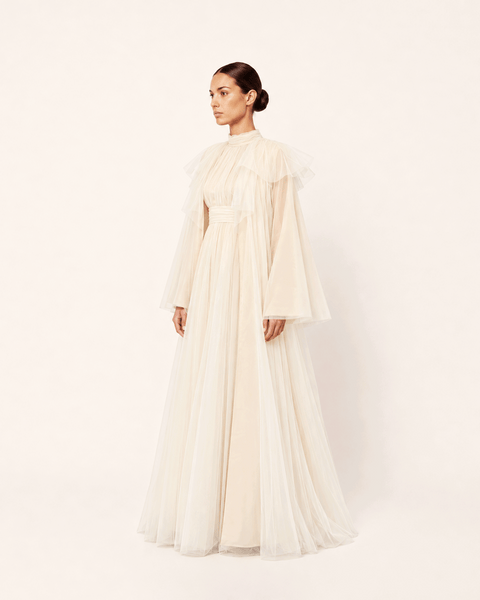 IVORY GATHERED TULLE ENSEMBLE