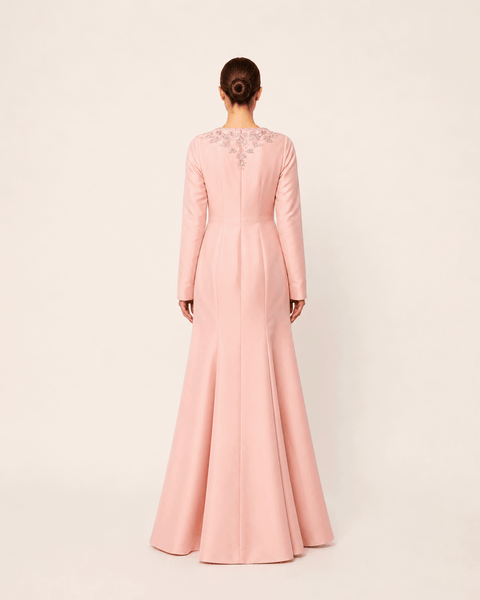 BLUSH EMBROIDERED SATIN