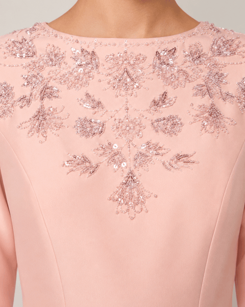 BLUSH EMBROIDERED SATIN