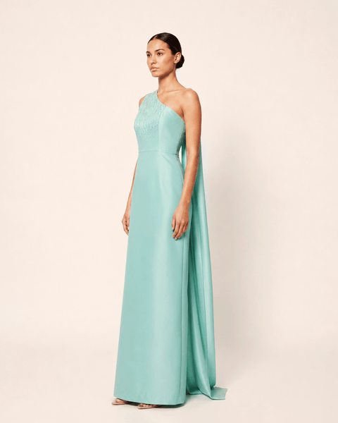 AQUA ONE SHOULDER SATIN