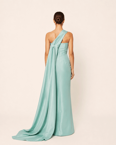 AQUA ONE SHOULDER SATIN