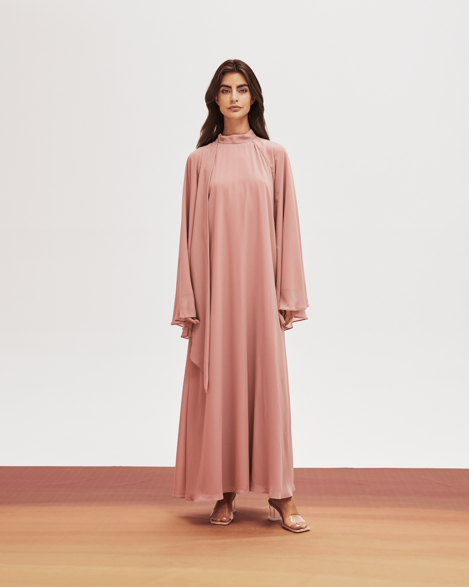 high neck loose dress High Neck Maxi Dress