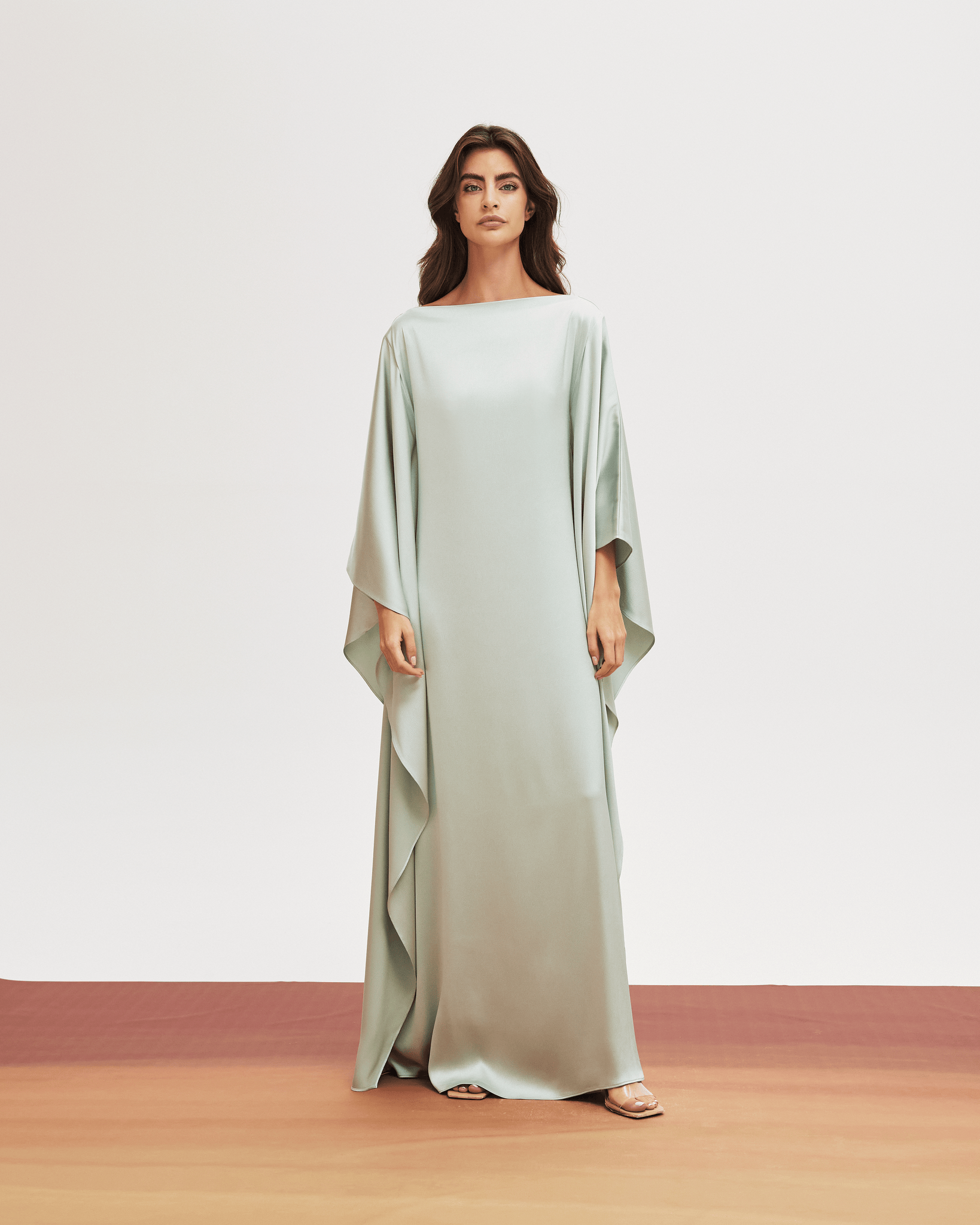 loose fit silk dress Grace Loves Lace Silky Satin Midi Olive