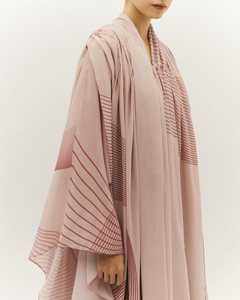 ASYMMETRIC LIGHT PINK PRINTED CHIFFON LOOSE FIT DRESS