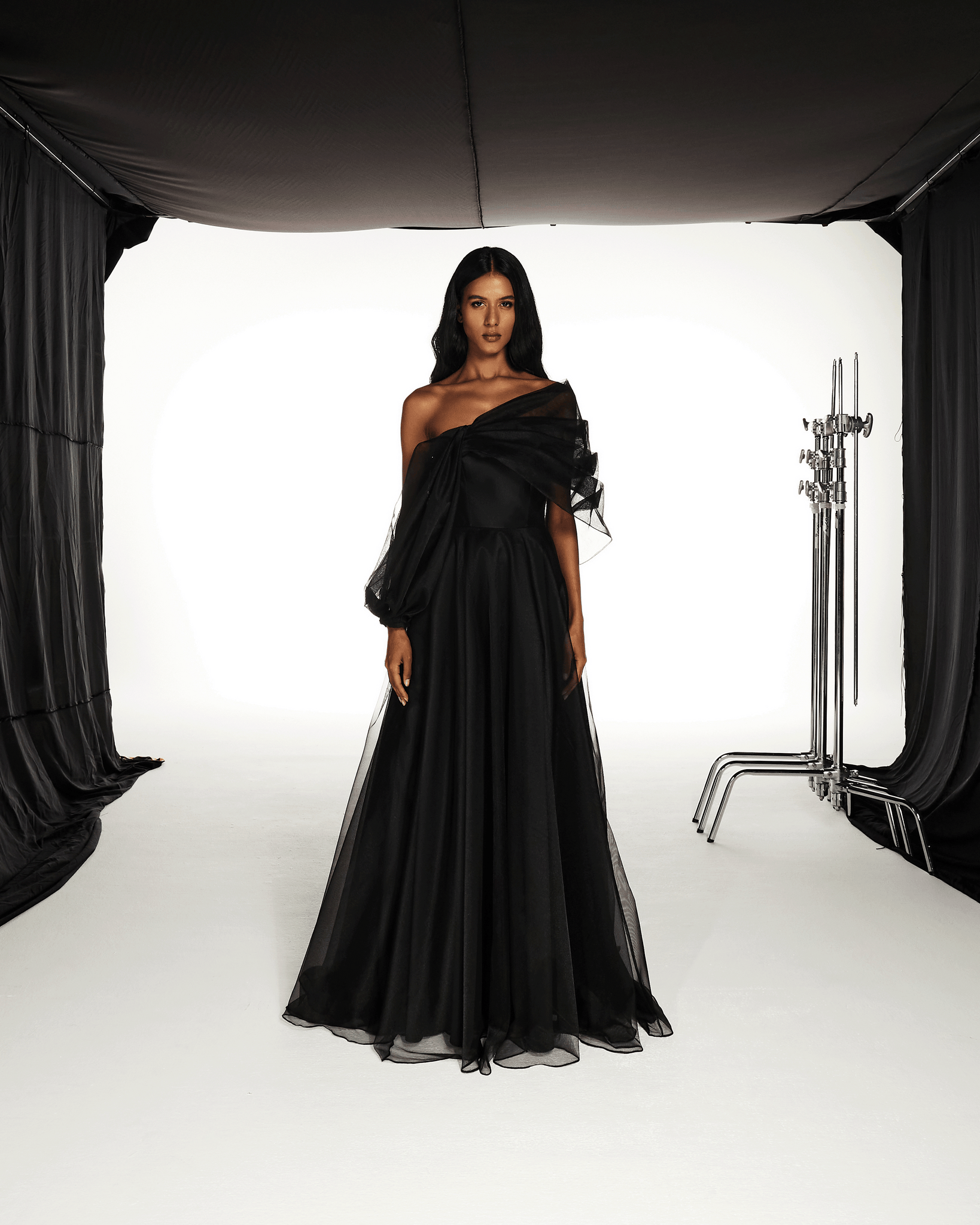 one shoulder flared dress One Shoulder Flare Dress L