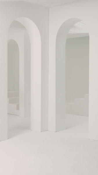 OFF WHITE PRINTED SATIN AND SOFT TULLE DRESS WITH COWL CAPE