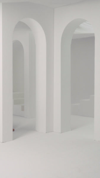 BLUE ORGANZA PRINTED LOOSE-FIT DRESS WITH LASER CUT FLOWERS