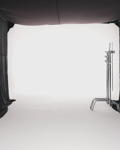 BLACK AND WHITE MULTI PANEL DRESS WITH EXTENDED SLEEVES