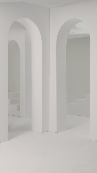 PINK CREPE LOOSE-FIT DRESS WITH PIPING EMBROIDERY AND INNER BELT