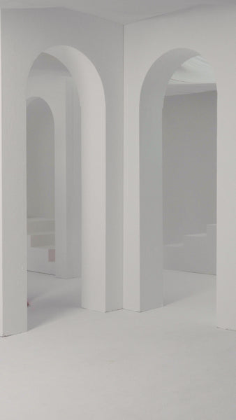 DARK PINK CREPE EMBROIDERED SEMI-FIT DRESS WITH SHORT CAPE