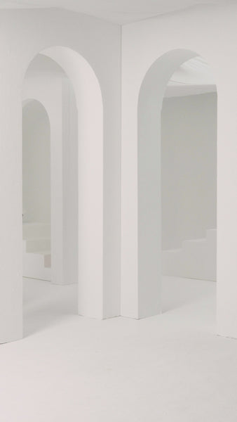 OFF WHITE CREPE SEMI-FIT DRESS WITH PIPING EMBROIDERY