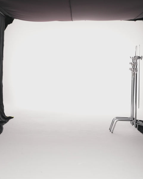 BEIGE GATHERED FULL SLEEVED TULLE DRESS WITH TRAIL