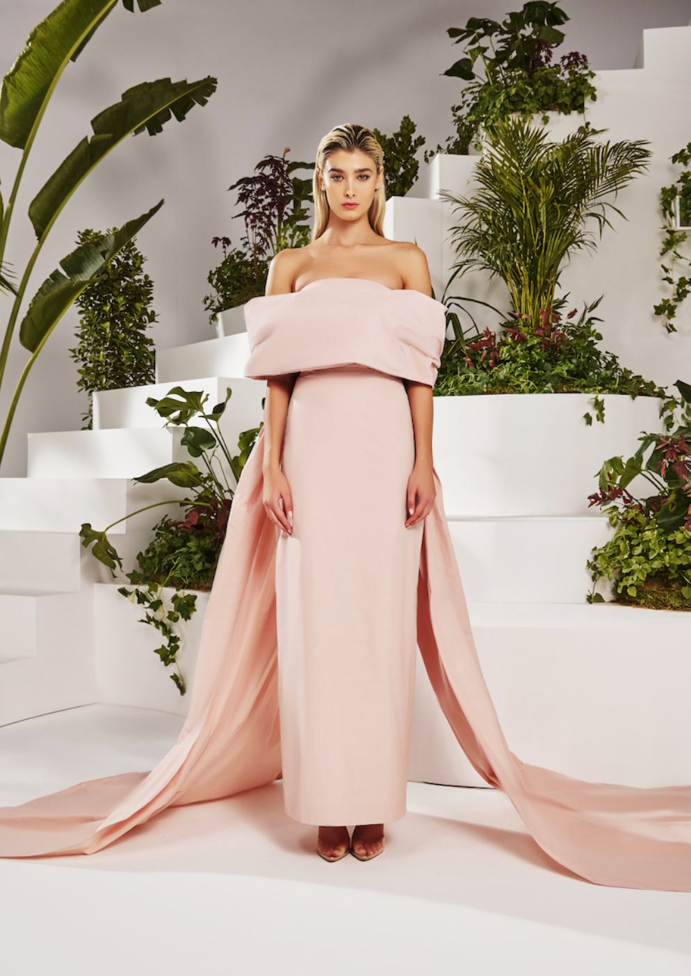 tube dress long TEXTURED SATIN TUBE DRESS WITH LONG TRAIL – THA SEEN